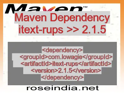 Maven dependency of itext-rups version 2.1.5