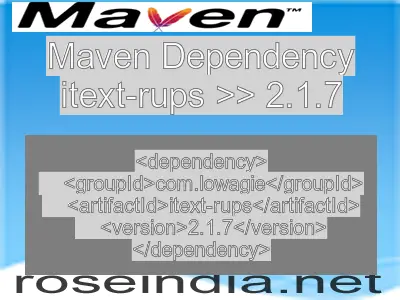 Maven dependency of itext-rups version 2.1.7