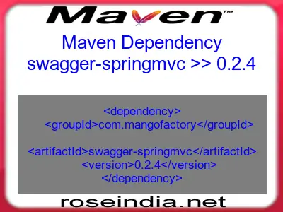 Maven dependency of swagger-springmvc version 0.2.4