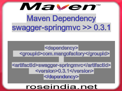 Maven dependency of swagger-springmvc version 0.3.1
