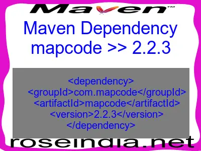 Maven dependency of mapcode version 2.2.3