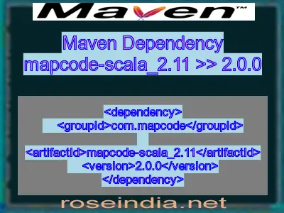 Maven dependency of mapcode-scala_2.11 version 2.0.0
