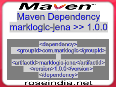 Maven dependency of marklogic-jena version 1.0.0