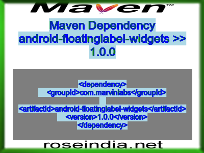 Maven dependency of android-floatinglabel-widgets version 1.0.0