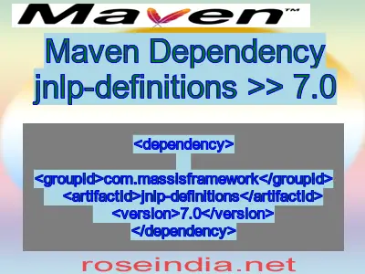 Maven dependency of jnlp-definitions version 7.0