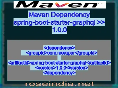 Maven dependency of spring-boot-starter-graphql version 1.0.0