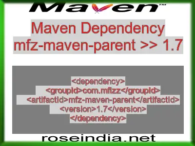 Maven dependency of mfz-maven-parent version 1.7