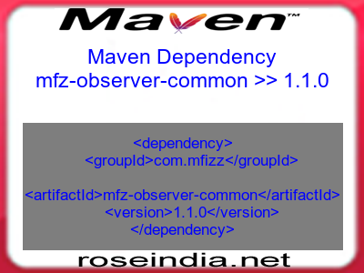 Maven dependency of mfz-observer-common version 1.1.0