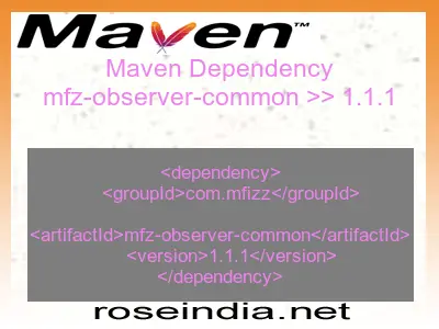 Maven dependency of mfz-observer-common version 1.1.1