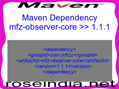 Maven dependency of mfz-observer-core version 1.1.1