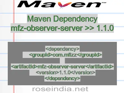 Maven dependency of mfz-observer-server version 1.1.0
