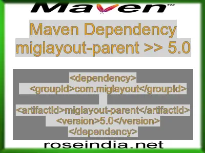 Maven dependency of miglayout-parent version 5.0