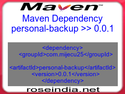 Maven dependency of personal-backup version 0.0.1