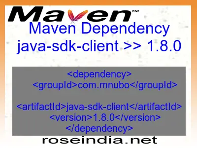 Maven dependency of java-sdk-client version 1.8.0