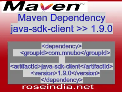 Maven dependency of java-sdk-client version 1.9.0