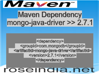 Maven dependency of mongo-java-driver version 2.7.1