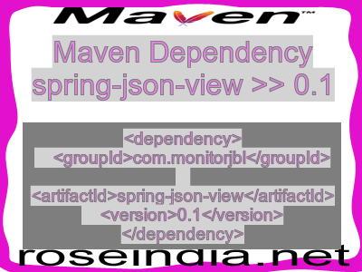 Maven dependency of spring-json-view version 0.1