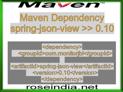 Maven dependency of spring-json-view version 0.10