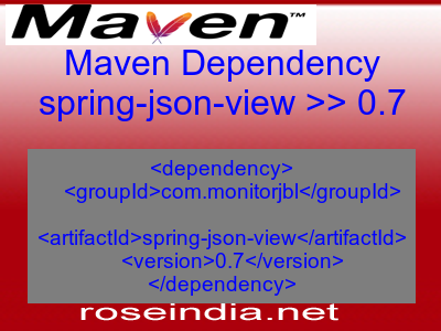 Maven dependency of spring-json-view version 0.7