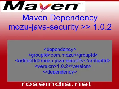 Maven dependency of mozu-java-security version 1.0.2