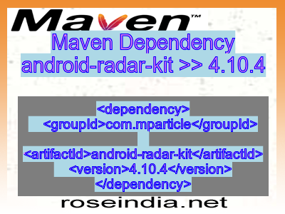 Maven dependency of android-radar-kit version 4.10.4