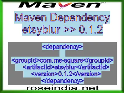 Maven dependency of etsyblur version 0.1.2