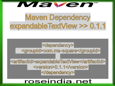 Maven dependency of expandableTextView version 0.1.1