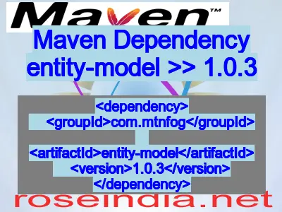 Maven dependency of entity-model version 1.0.3