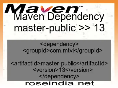 Maven dependency of master-public version 13