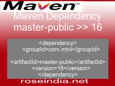Maven dependency of master-public version 16