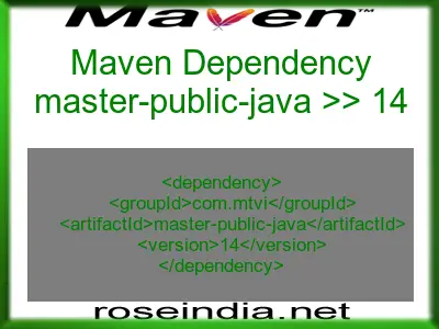 Maven dependency of master-public-java version 14