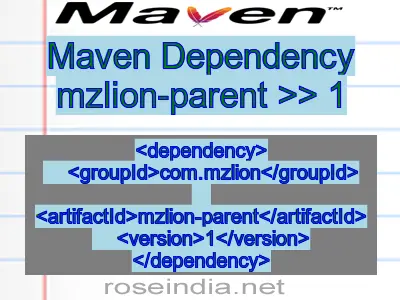 Maven dependency of mzlion-parent version 1