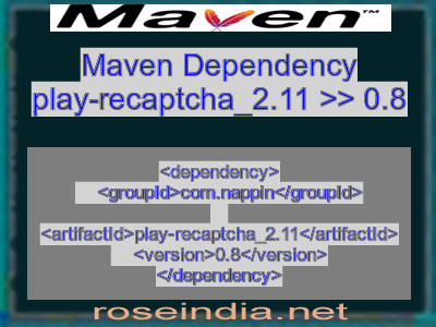 Maven dependency of play-recaptcha_2.11 version 0.8