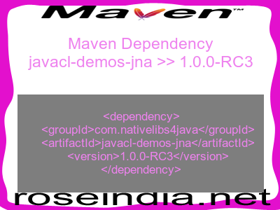 Maven dependency of javacl-demos-jna version 1.0.0-RC3