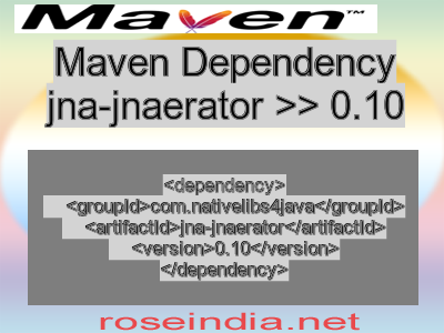 Maven dependency of jna-jnaerator version 0.10