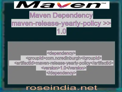 Maven dependency of maven-release-yearly-policy version 1.0