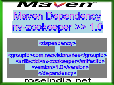 Maven dependency of nv-zookeeper version 1.0