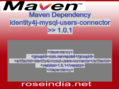 Maven dependency of identity4j-mysql-users-connector version 1.0.1