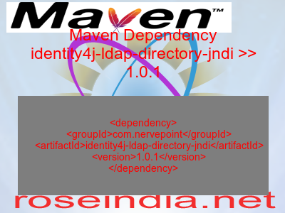 Maven dependency of identity4j-ldap-directory-jndi version 1.0.1