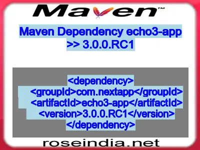Maven dependency of echo3-app version 3.0.0.RC1
