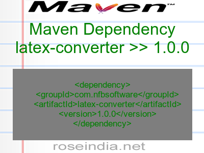 Maven dependency of latex-converter version 1.0.0
