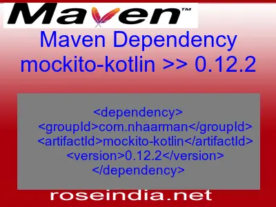 Maven dependency of mockito-kotlin version 0.12.2