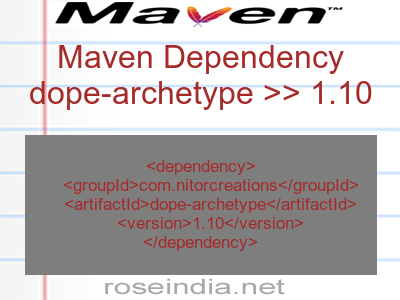 Maven dependency of dope-archetype version 1.10