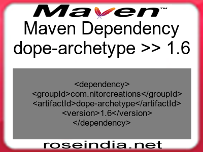 Maven dependency of dope-archetype version 1.6