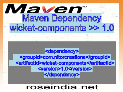 Maven dependency of wicket-components version 1.0