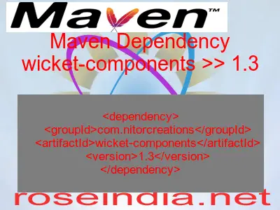 Maven dependency of wicket-components version 1.3