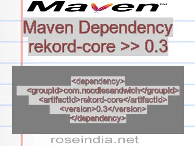 Maven dependency of rekord-core version 0.3