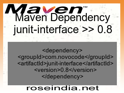 Maven dependency of junit-interface version 0.8