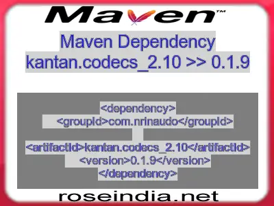 Maven dependency of kantan.codecs_2.10 version 0.1.9