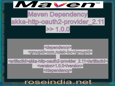 Maven dependency of akka-http-oauth2-provider_2.11 version 1.0.0